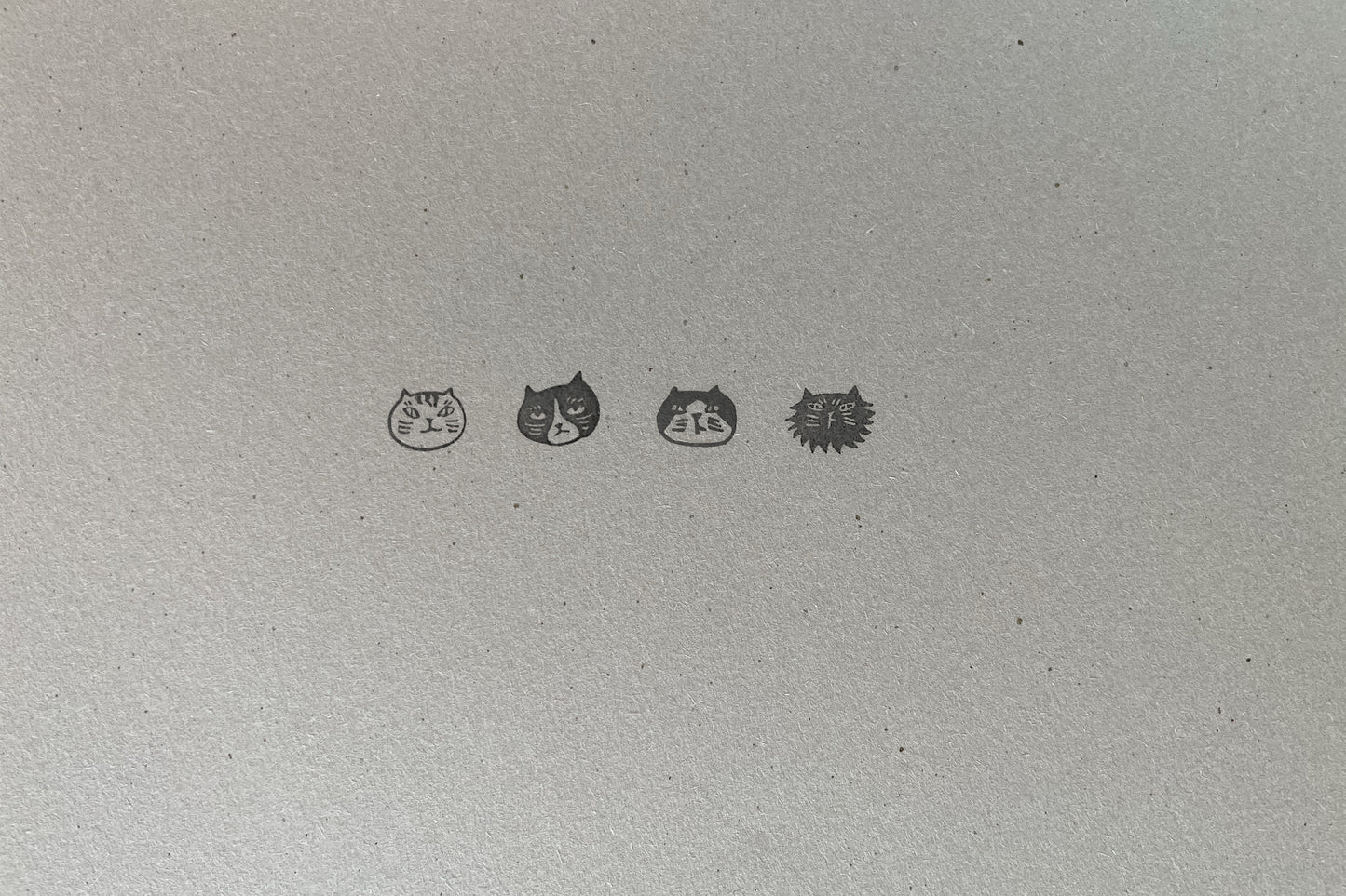 Handmade Wood Whimsy Cats Stamp Set