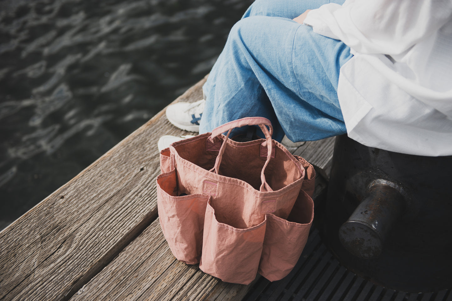 Reversible KONBU Basket bag - Dark Rose