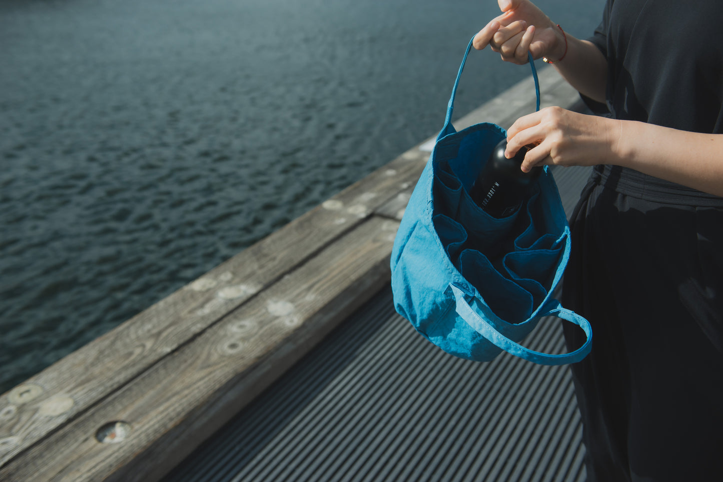 Reversible KONBU Basket Bag - Sky Blue