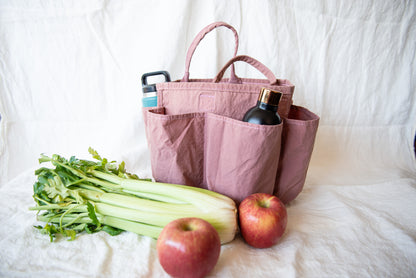 Reversible KONBU Basket bag - Dark Rose