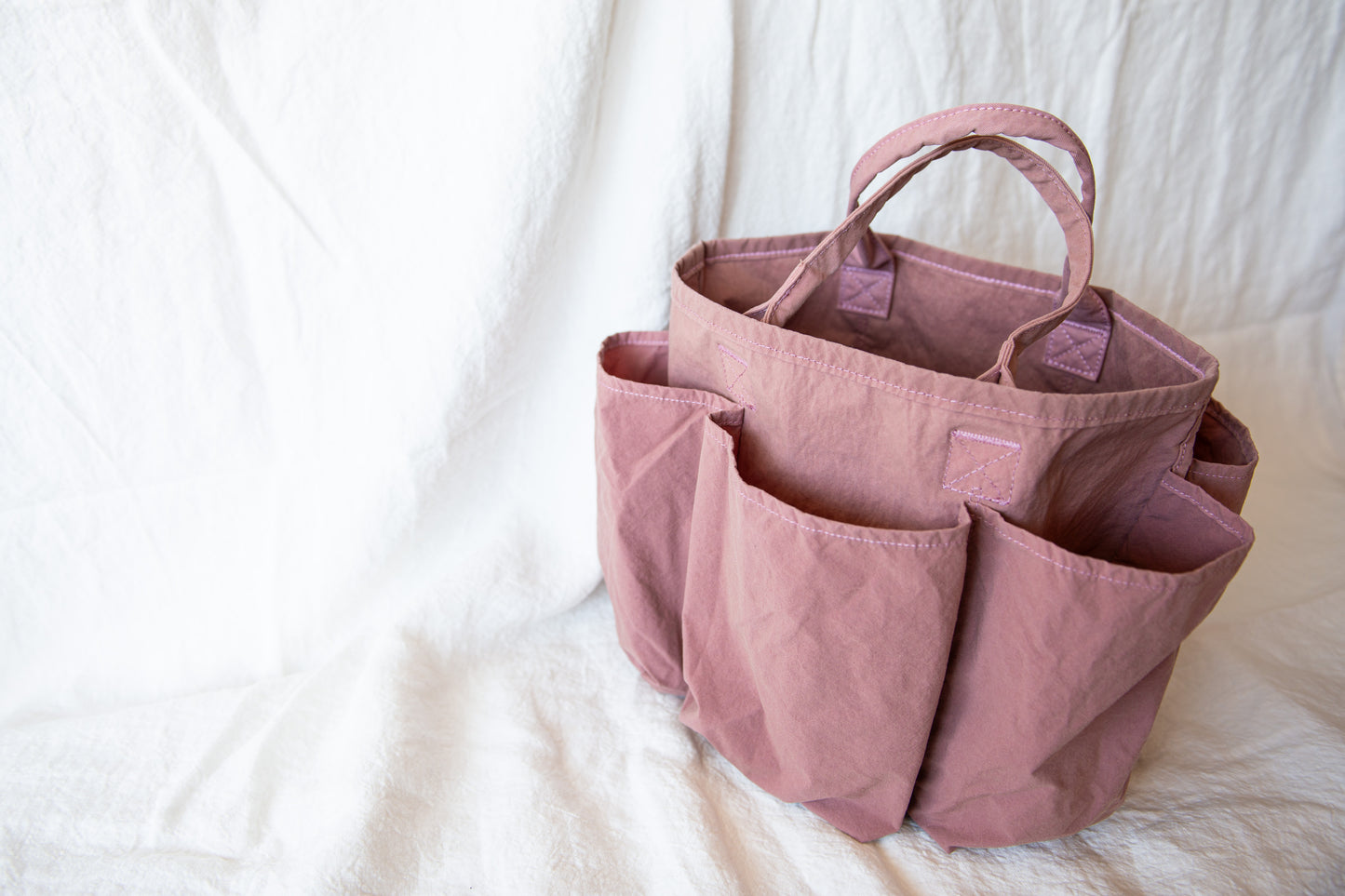 Reversible KONBU Basket bag - Dark Rose