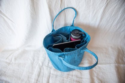 Reversible KONBU Basket Bag - Sky Blue