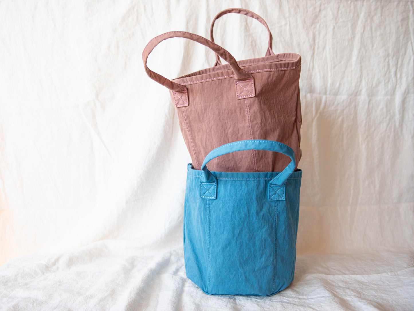 Reversible KONBU Basket Bag - Sky Blue