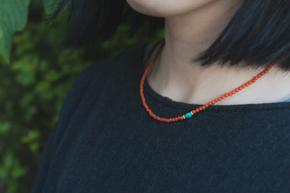 Calming Red Agate Gemstone Necklace